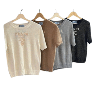 PRADA Cropped Intarsia Knit Top