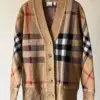 BURBERRY Heritage Check Cashmere-Blend Sweater
