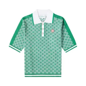 CASABLANCA Lurex Jacquard Polo Shirt