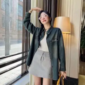 CHANEL Style Olive Tweed Jacket