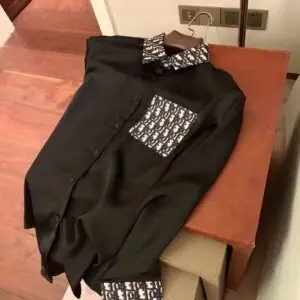 DIOR Men Slim Fit Casual Black Shirt