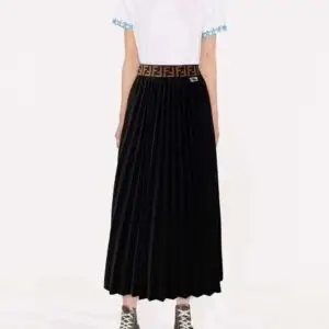 FENDI x Tommy Hilfiger Accordion Pleated Flared Midi Skirt