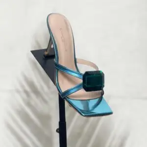 GIANVITOROSSI Luxury Leather Stiletto Glass Slipper Heels