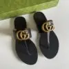 Gucci Leather Thong Sandal with Double G