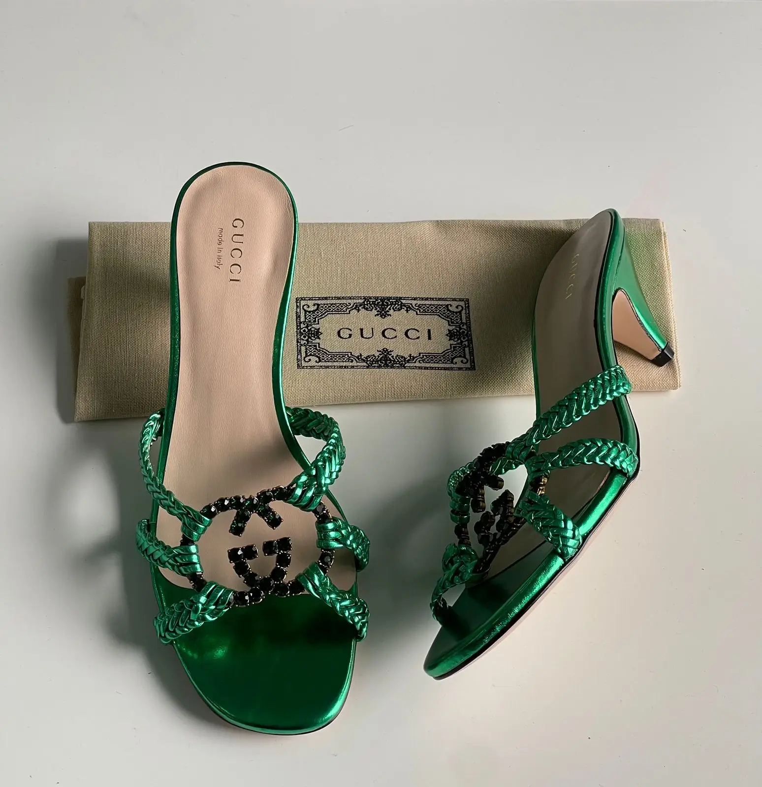 GUCCI GG Crystal Mid-Heel Pump GUCCI GG Crystal Mid-Heel Pump