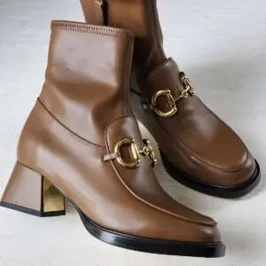 GUCCI Horsebit Leather Ankle Boot