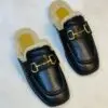 GUCCI Leather Horsebit Mules