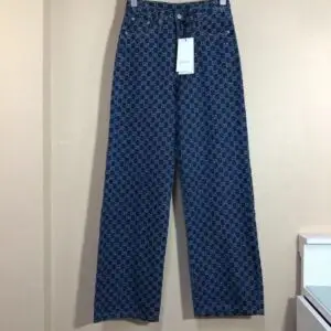 GUCCI Blue Polyester Blend Printed Trouser