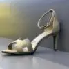 Hermes Beige Leather Premiere Ankle Strap Sandals