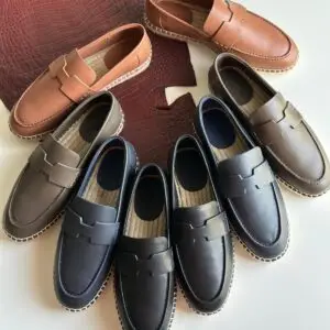 HERMES Leather Flat Shoes