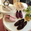 LORO PIANA Oxblood Suede Summer Charms Walk Loafer