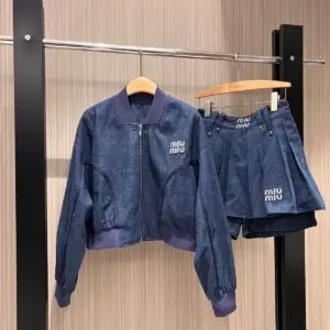 MIU MIU Denim Bomber Jacket
