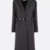 PRADA Belted Wool Trench Jacket
