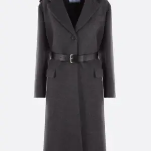 PRADA Belted Wool Trench Jacket