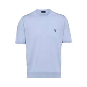 Prada logo-embroidered wool T-shirt