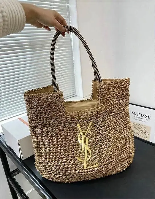 YSL Icare Raffia Tote Bag YSL Icare Raffia Tote Bag