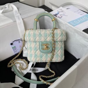 CHANEL Tweed Handle Crush Top Handle Flap Bag