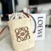 LOEWEL OE WE Pocket Raffia Bucket Bag