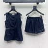 DIOR Preppy Vest & Dungaree Shorts Set