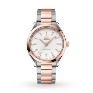 Replica Omega Seamaster Aqua Terra Men Automatic Silver Stainless Steel & 18ct Rose Gold Watch O22020412102001