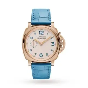 Replica Panerai Luminor Due Men Automatic Ivory Alligator Watch PAM00741